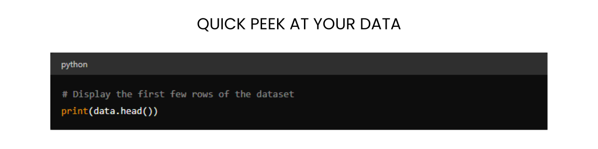 Quick Peek at Your Data in Python