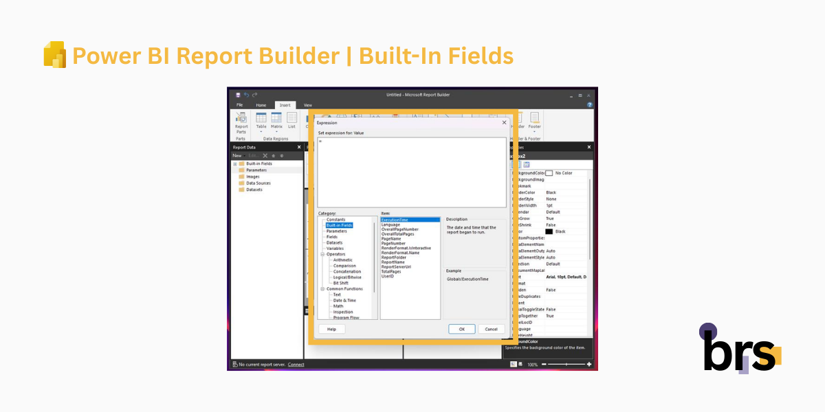 Power-BI-Report-Builder-Built-In Fields