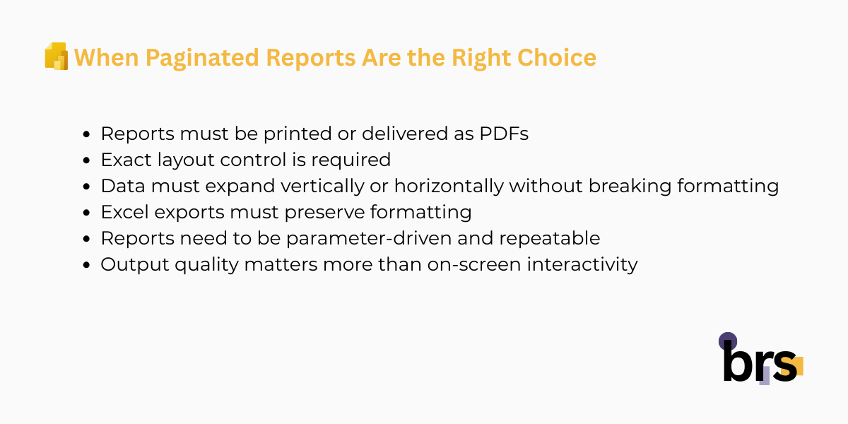 When Paginated Reports Are the Right Choice